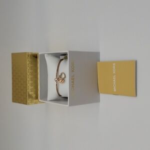 885- MICHAEL Michael Kors Bangle Rose Gold Plated Bracelet MKJX7680791 NWT